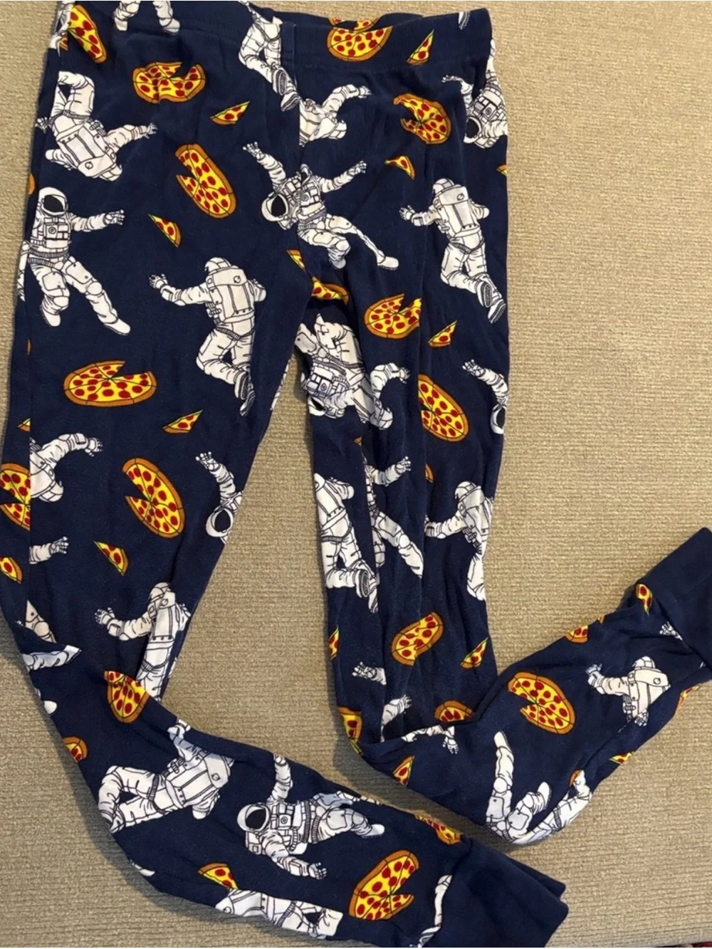 Kids landsend Blue Astronaut & Pizza Print Pajama Set